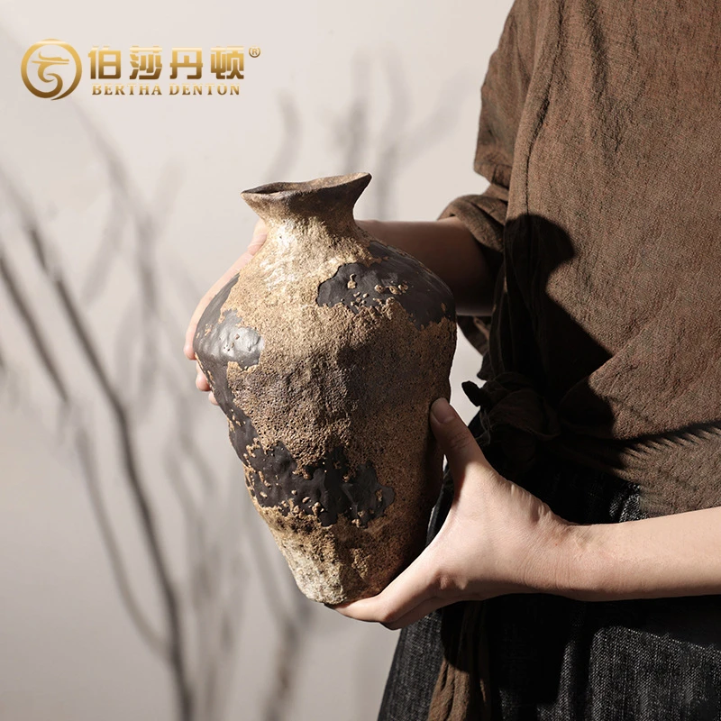 BERTHA DENTON/伯莎丹顿新中式陶瓷花瓶摆件客厅插花侘寂风高级感