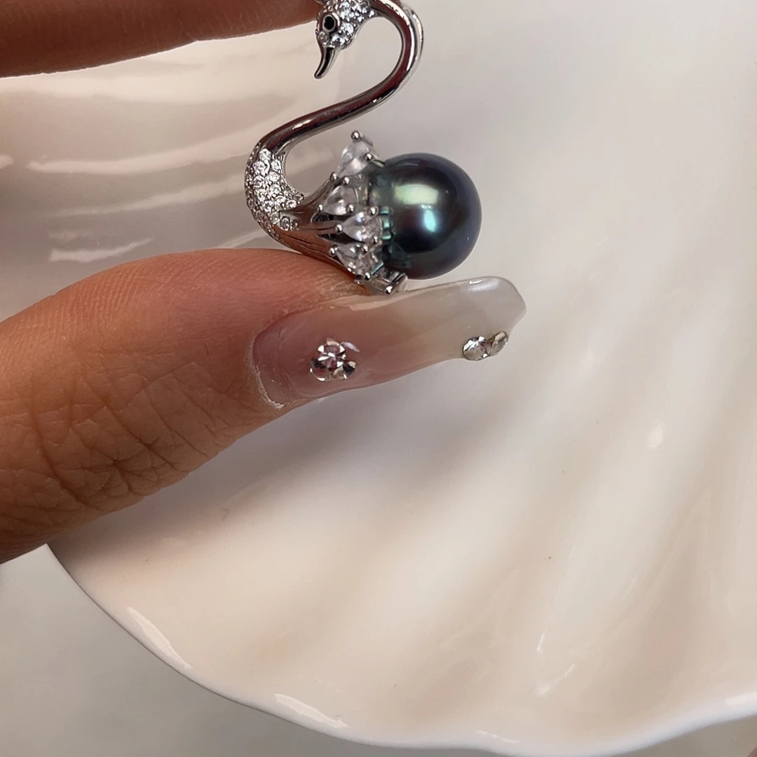 海水珍珠银S925镶嵌吊坠(不含链)