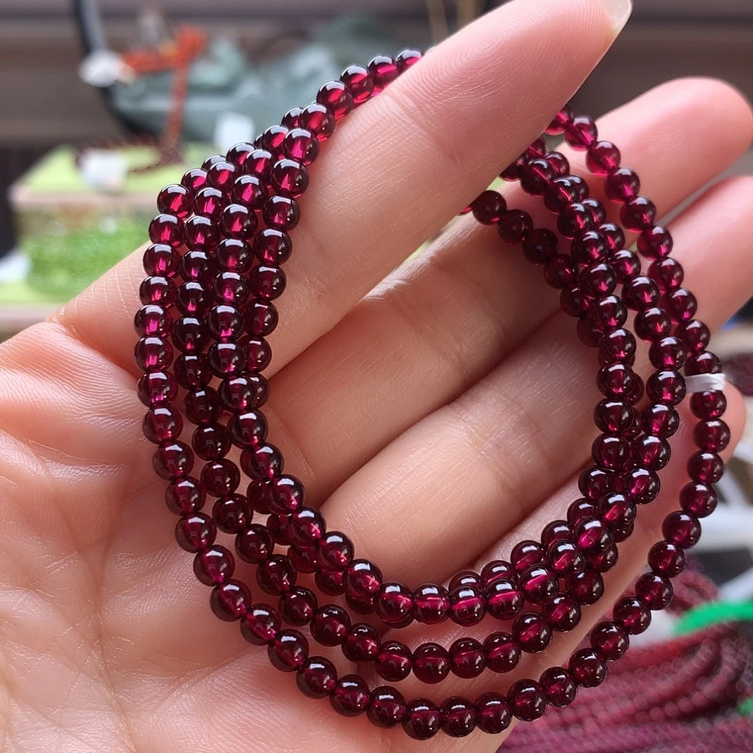 石榴石手链未镶嵌手串4.3