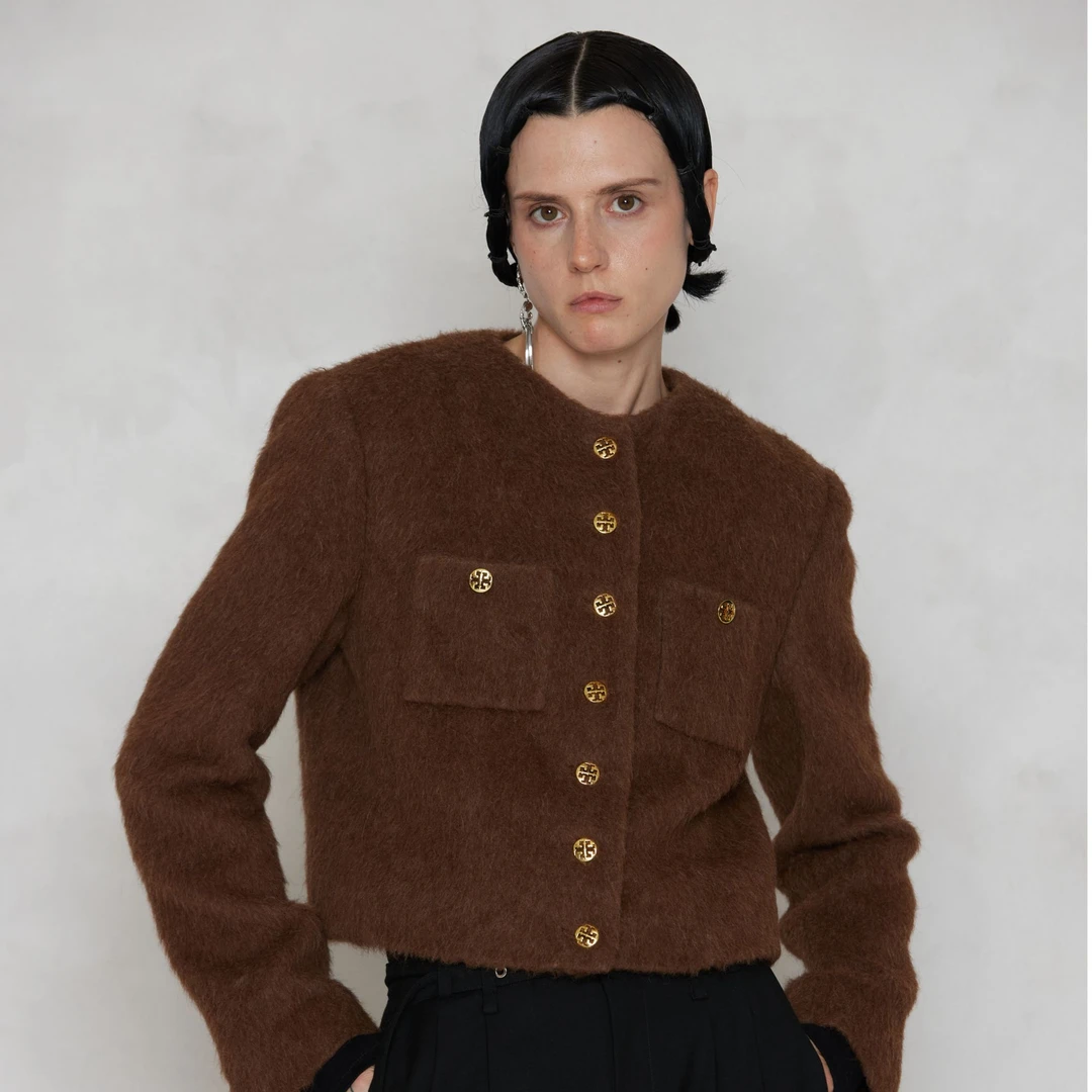 Vera Seriase设计师品牌 时尚黑色单排扣长袖外套2H4C1WT819