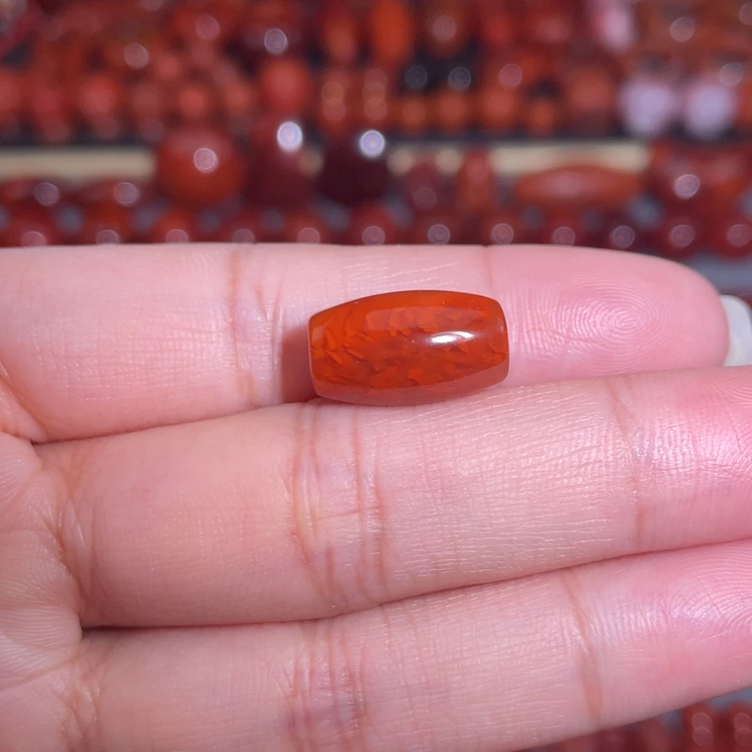 南红玛瑙未镶嵌瓦西火焰桶珠8.8mm