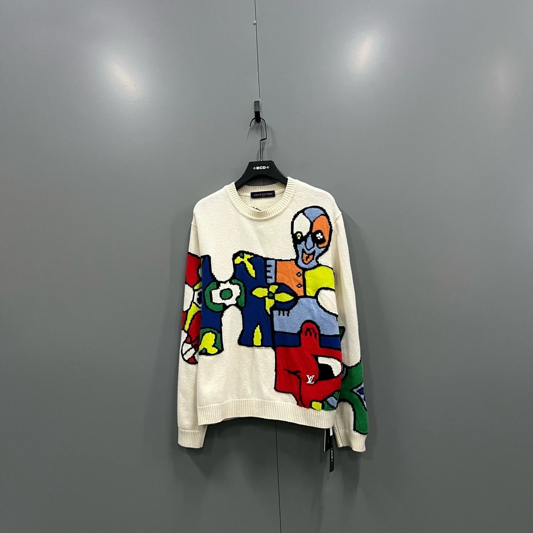 99新 LouisVuitton/路易威登 卡通图案提花针织衫 XL码/017472