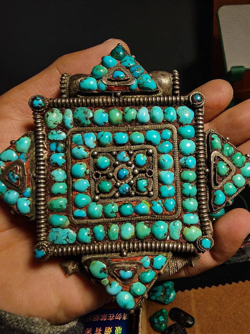 非金属陶瓷吊坠 藏系老嘎吾盒