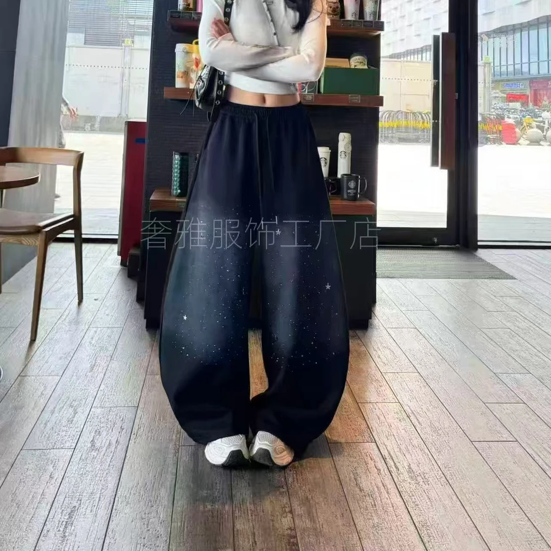 (屈宝专属)休闲阔腿高腰设计显瘦休闲时尚新颖百搭阔腿长裤332511