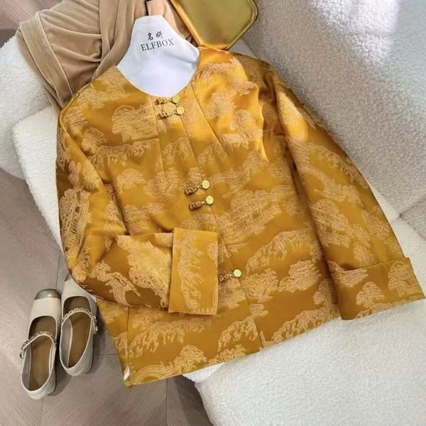 《佩佩定制》《金銮殿》冬季修身气质显瘦新中式高级复古外套2856