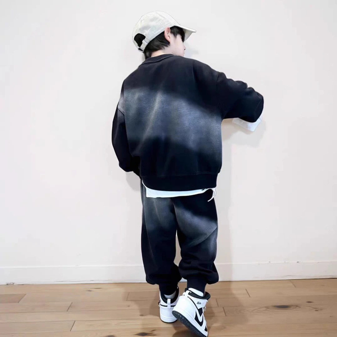 WK-8082   黑色 儿童舒适柔软卫裤 韩版 洋气保暖 休闲裤时尚百搭