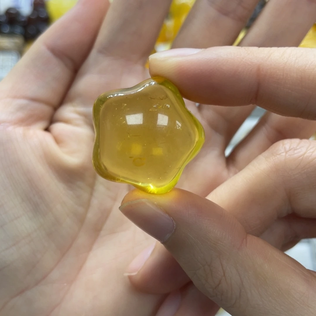 琥珀未镶嵌裸石天然琥珀 金珀星星