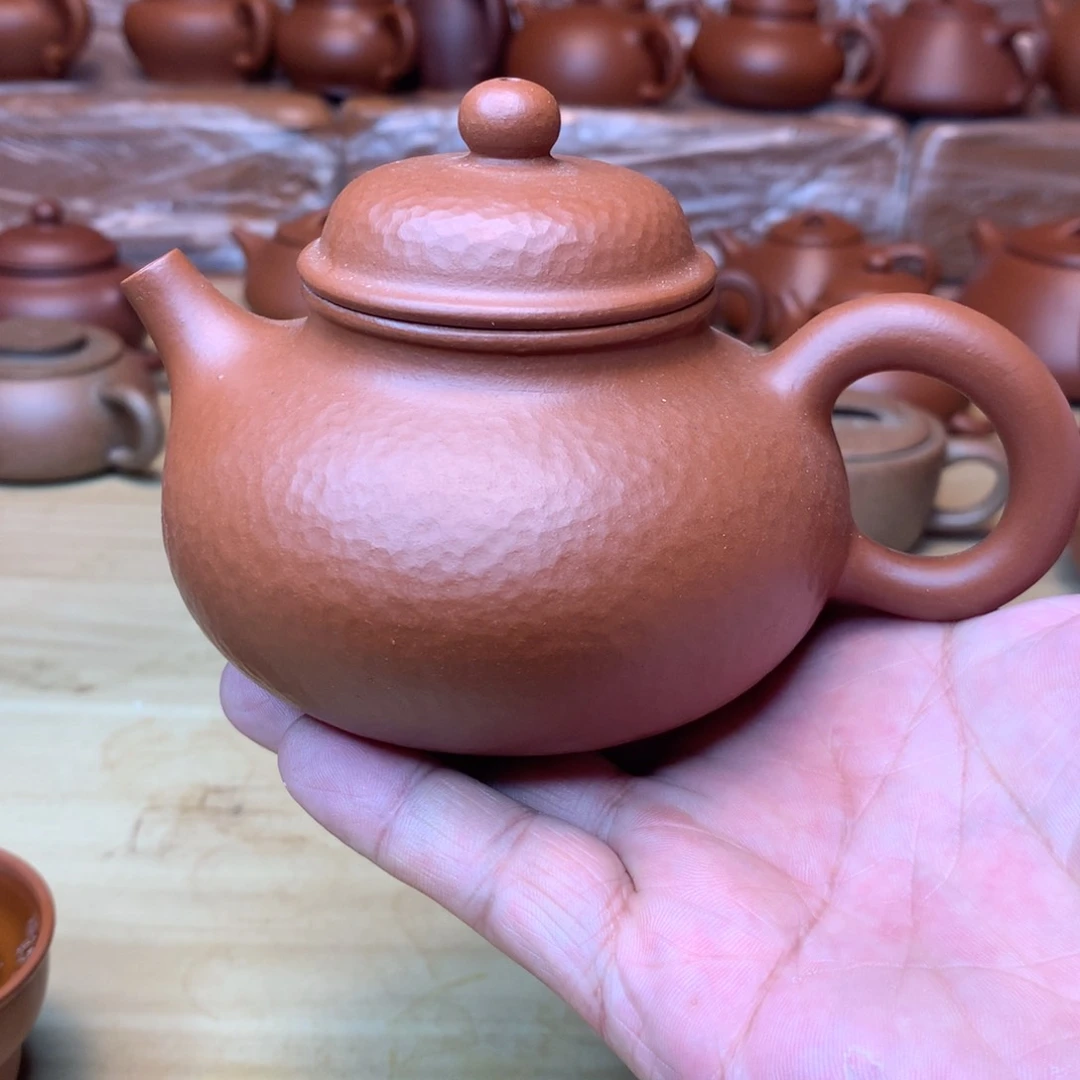 茶壶紫砂原矿赵庄朱泥锤纹容天280c c