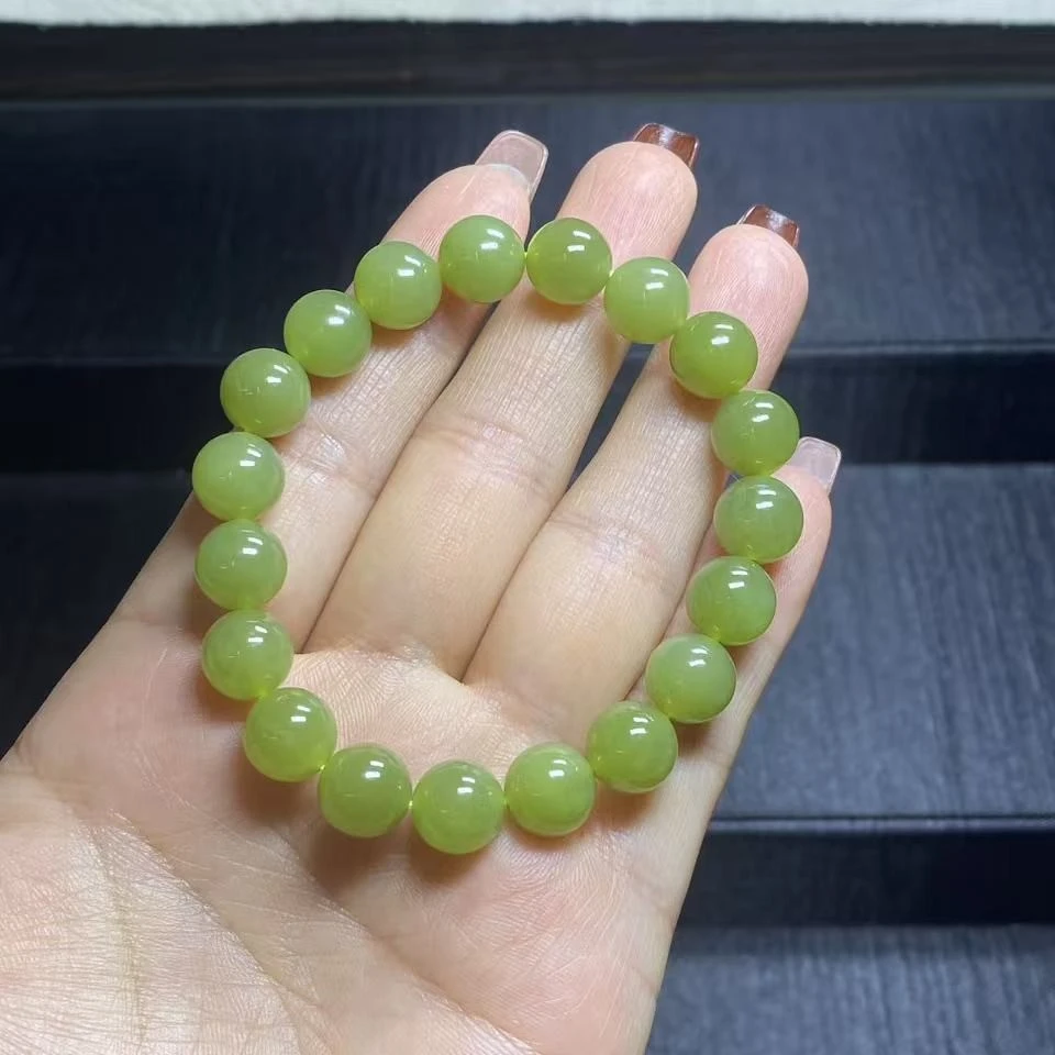 和田玉圆珠手链，实物漂亮