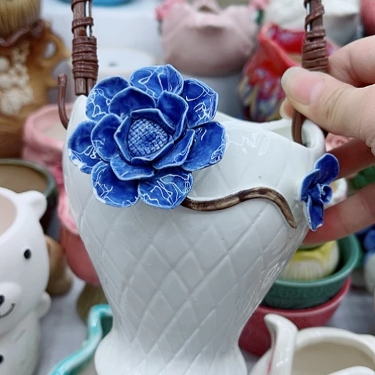 多肉绿植陶瓷花盆9.9包邮