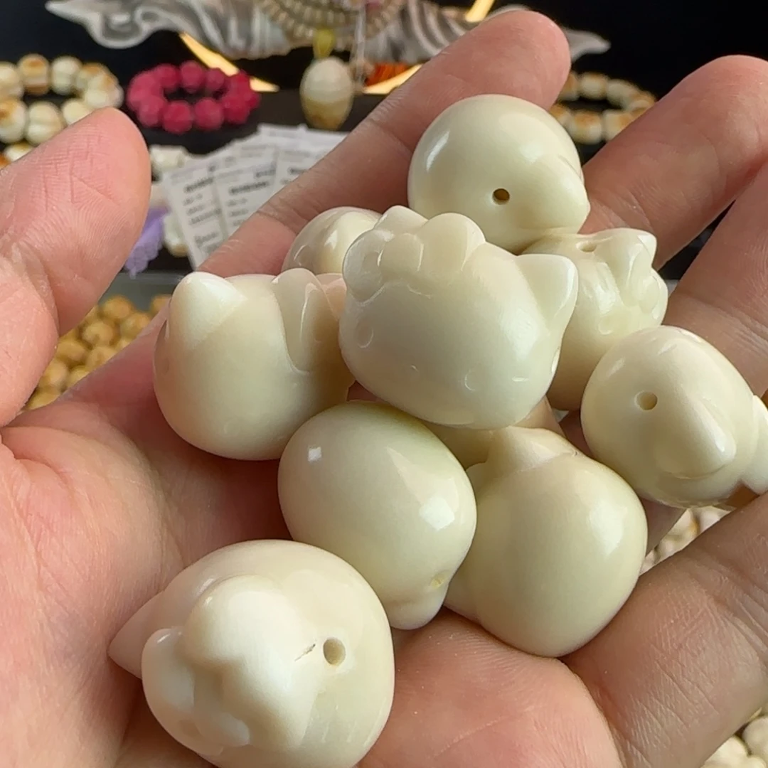 菩提根/象牙果吊坠微瑕疵白色KT头5颗