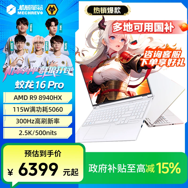 【政府补贴】机械革命蛟龙16Pro 锐龙处理器高性能笔记本电脑