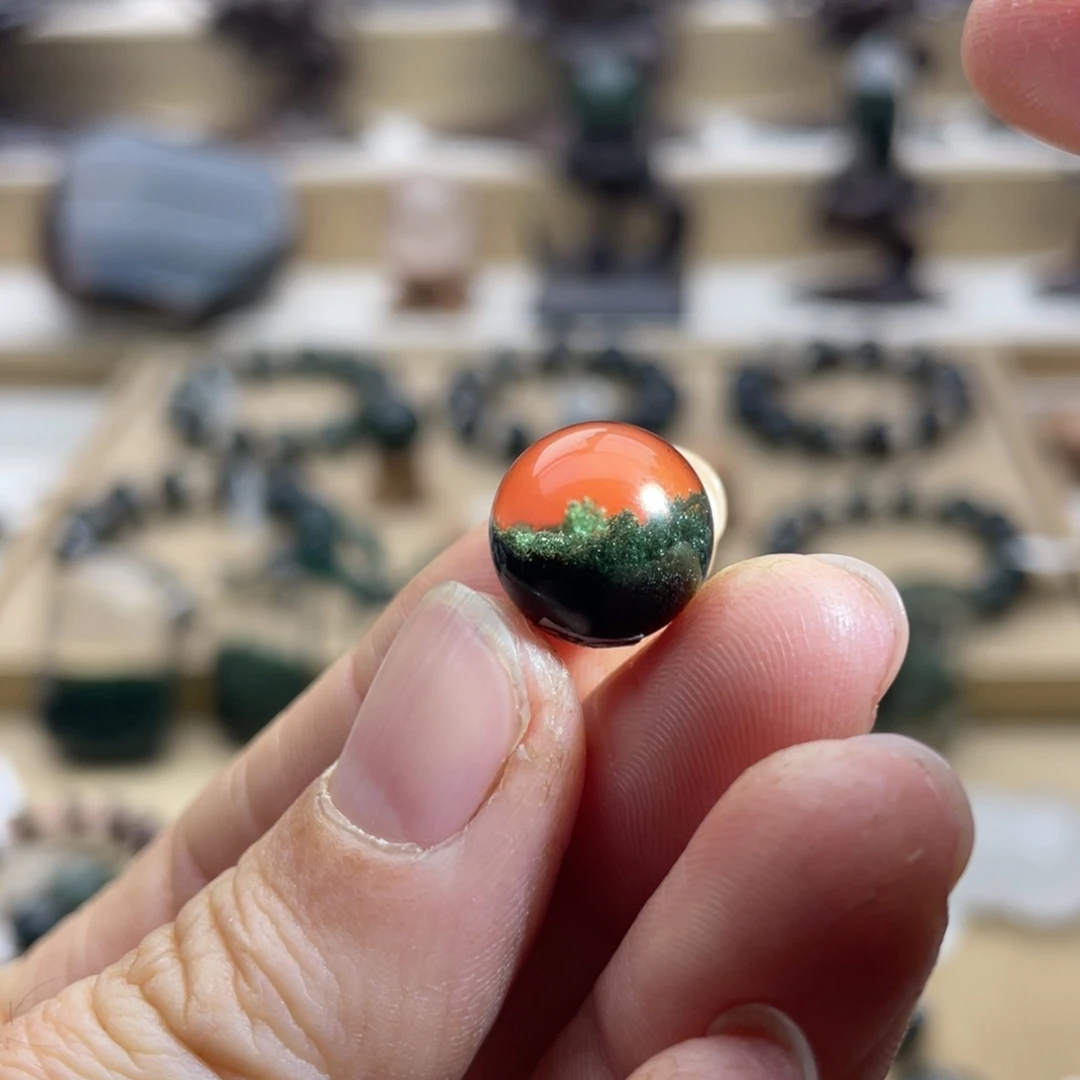 水晶颈饰未镶嵌绿幽灵聚宝盆单珠