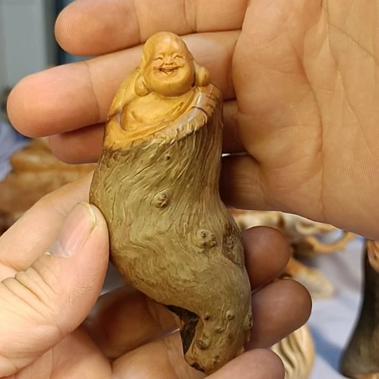 柏木（崖柏）太行崖柏笑佛手把件