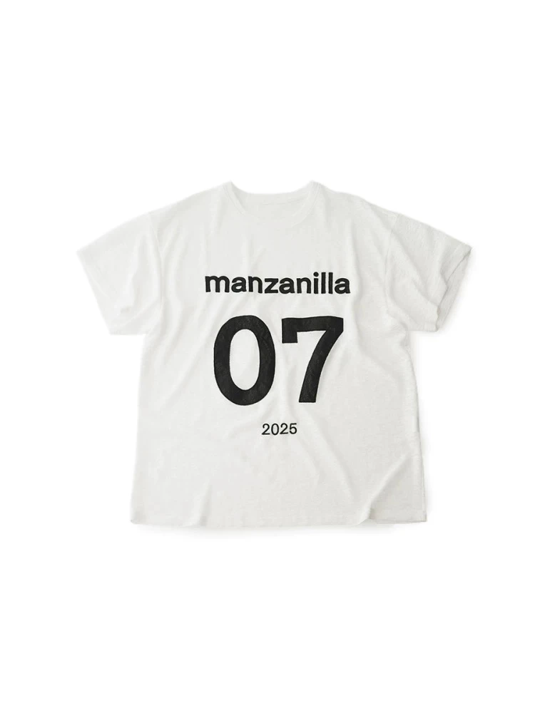 manzanilla休闲宽松百搭字母刺绣球衣短袖上衣女款