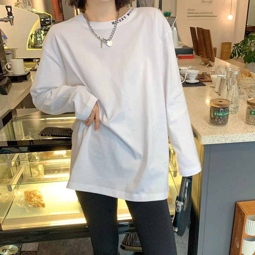 外贸日单大白T-机洗30次不易变型长袖T恤-FN-539