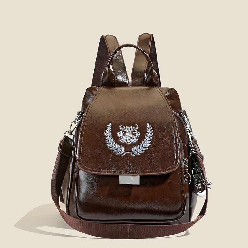 时尚小双肩包女韩版2025新款潮流简约背包大容量防盗旅行包