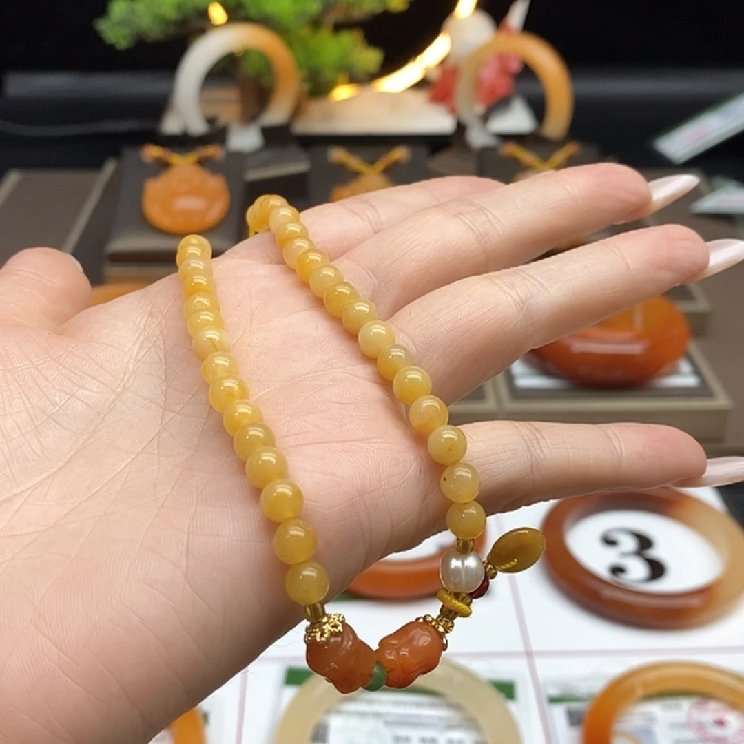 石英质玉（黄龙玉）未镶嵌手串