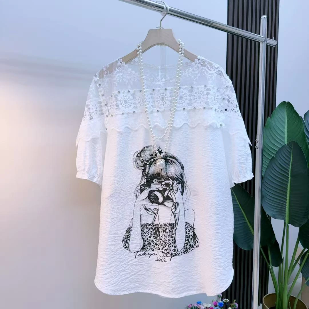 胖mm时尚气质显瘦拼接百搭25132夏季宽松潮流洋气韩版清凉半袖