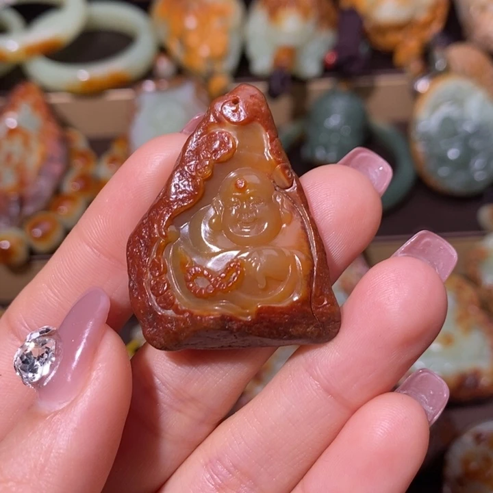 滴***石岫岩河磨玉（透闪石质玉）未镶嵌挂件