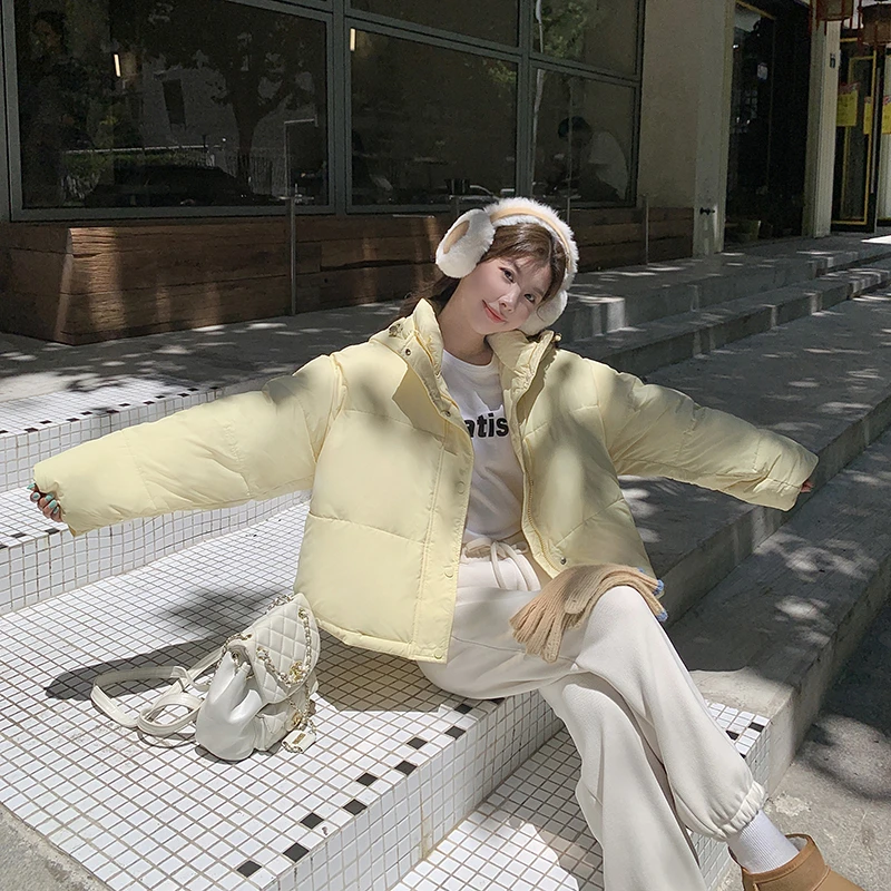 【欢欢专属】棉服女冬季保暖立领韩版短款口袋拉链加厚宽松外套998