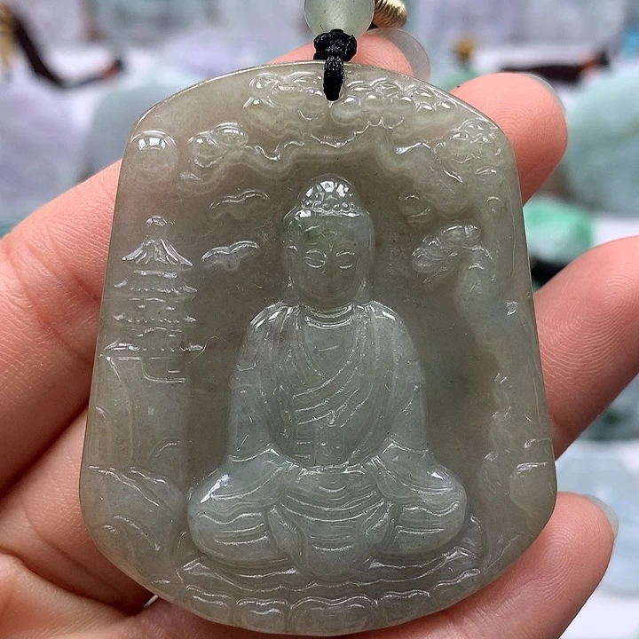 翡翠未镶嵌颈饰大日如来福利