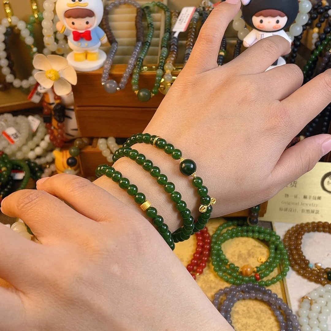 和田玉多圈手串未镶嵌