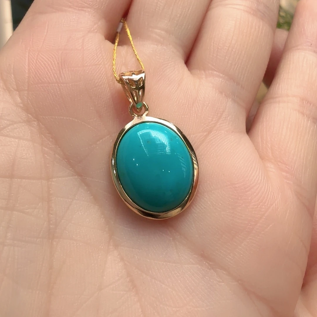 绿松石银S925镶嵌颈饰