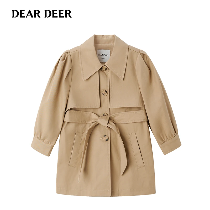 DEAR DEER/迪迪鹿春装女大童风衣外套C123123103【JD】