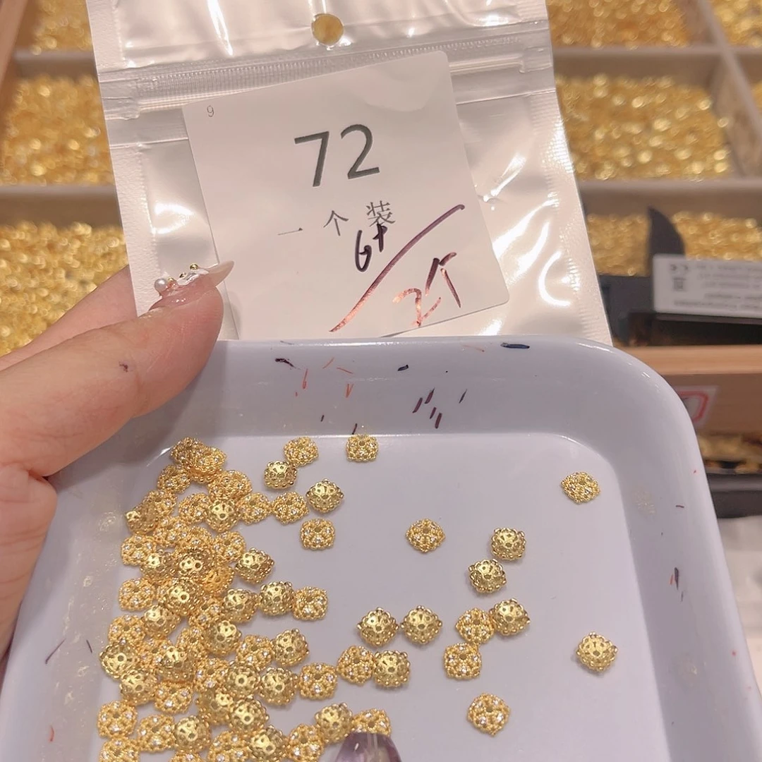 紫晶珠宝半成品银S925镀金镶嵌72