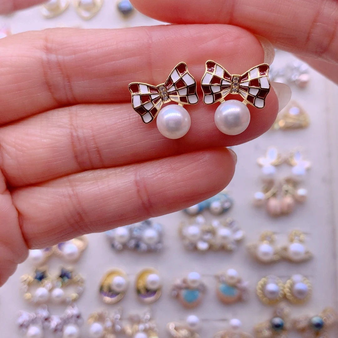 淡水珍珠耳饰合金