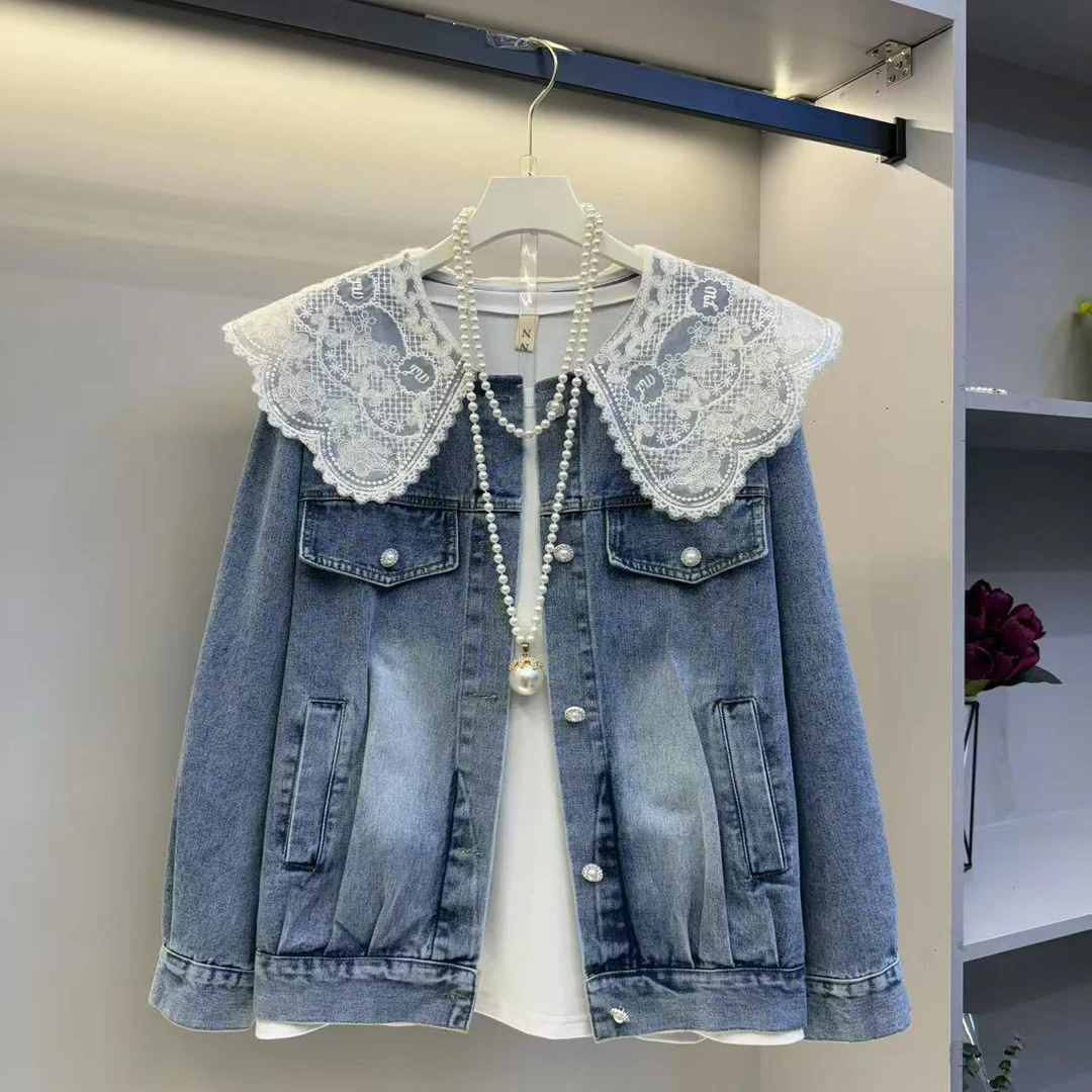 2025年早春新款遮肉显瘦气质百搭时尚娃娃领休闲外套