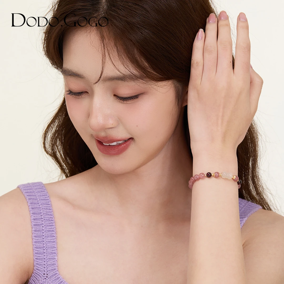 DODOGOGO 合金手链 手工少女ins小众莓莓甜美串珠手链