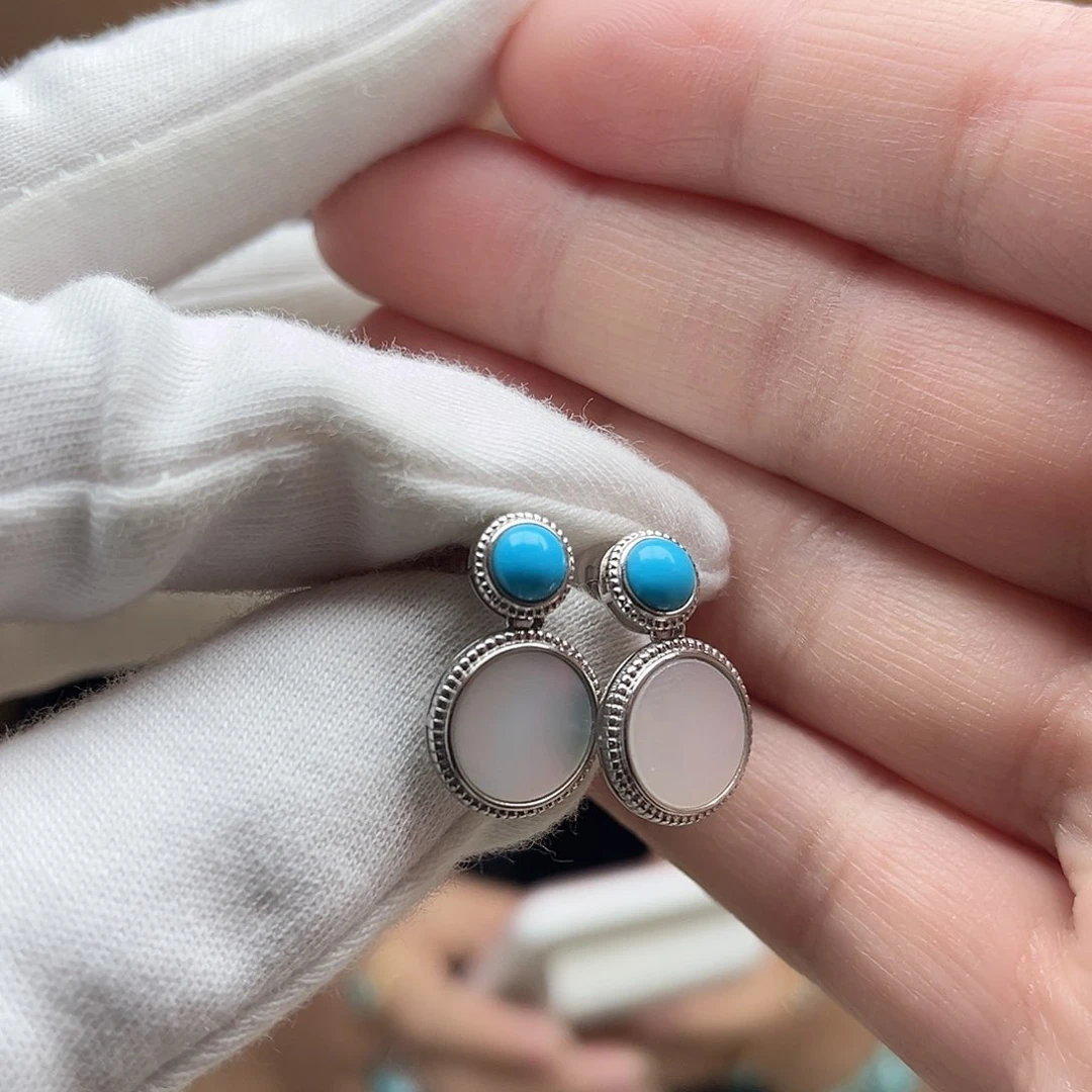 绿松石珠宝奇石银S925镶嵌