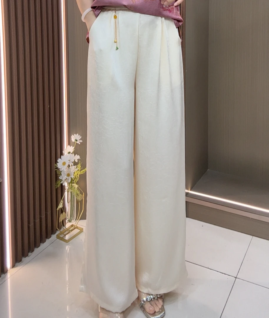 【娟姐原创】（挂件直筒裤）时尚休闲 夏季宽松显瘦百搭纯色直筒裤女