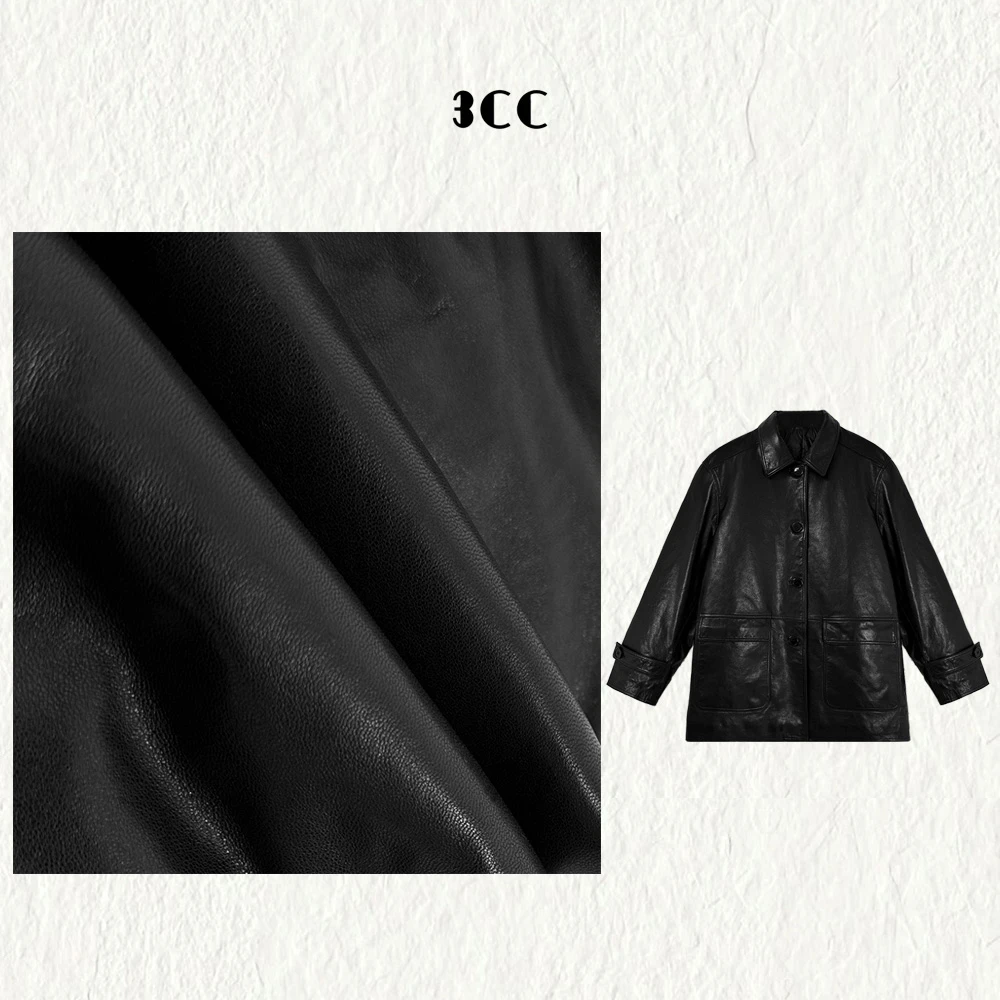 3CC【爱丁堡静奢小羊皮】复古油蜡羊皮鹅绒服皮衣外套87006