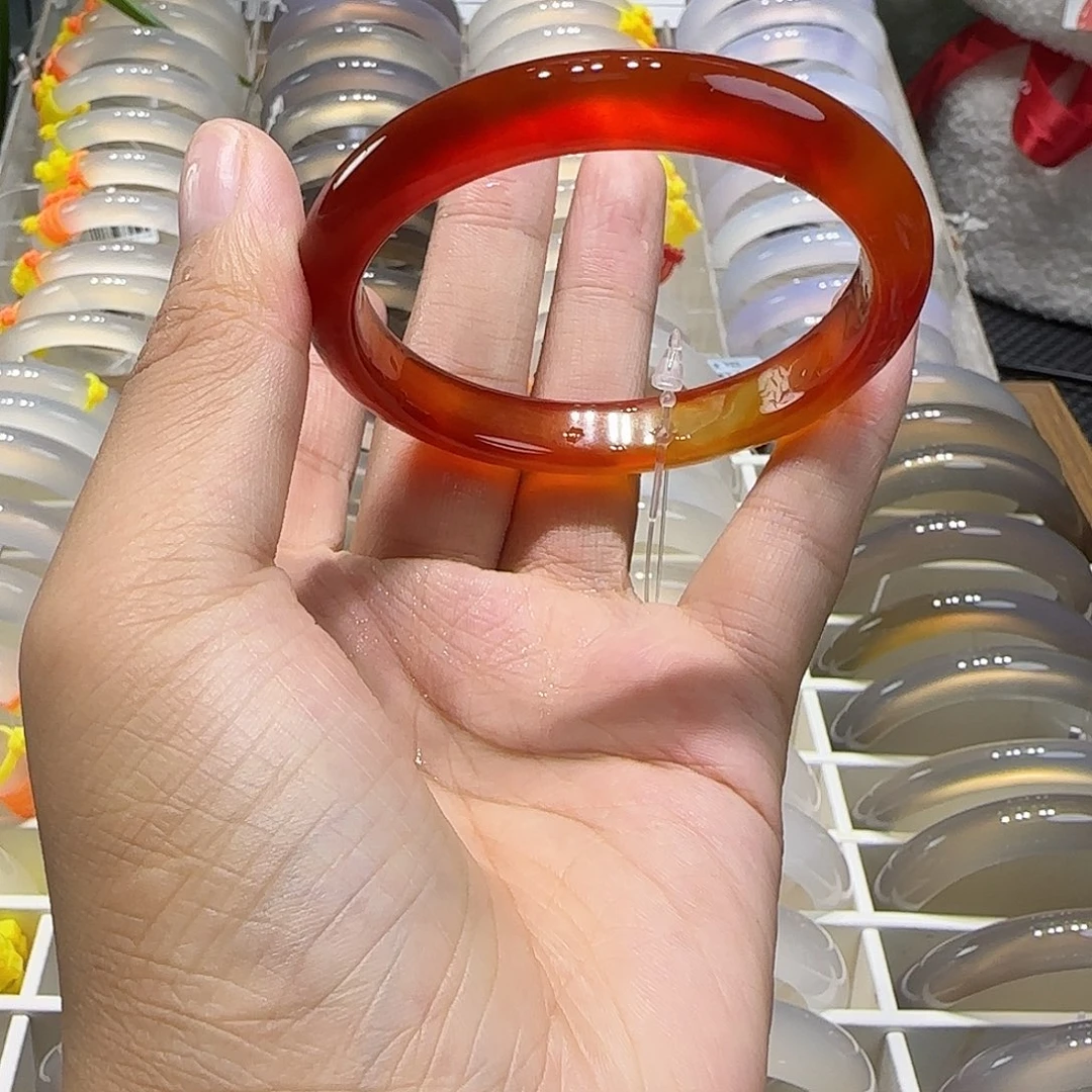 手镯玛瑙/玉髓未镶嵌53➕锦鲤红龙鳞纹