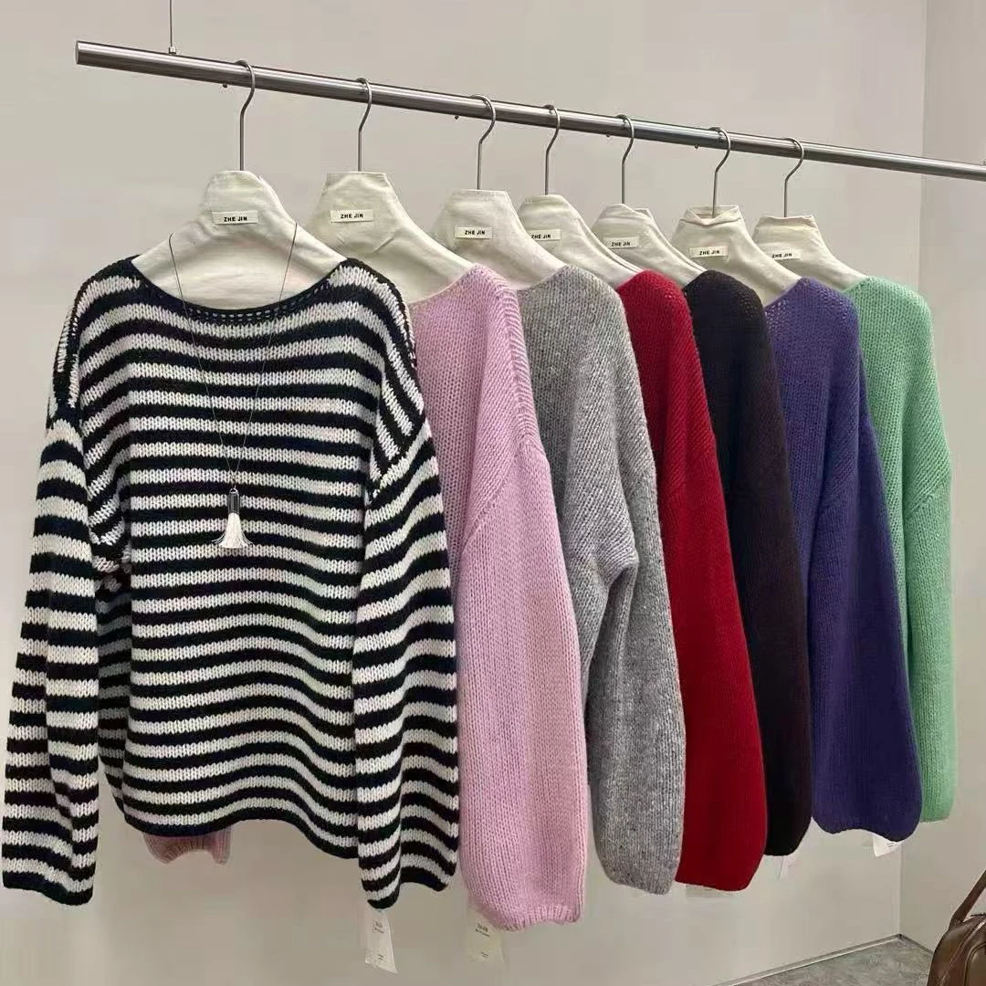 【粉风】东大门.much more多色圆领针织衫毛衣