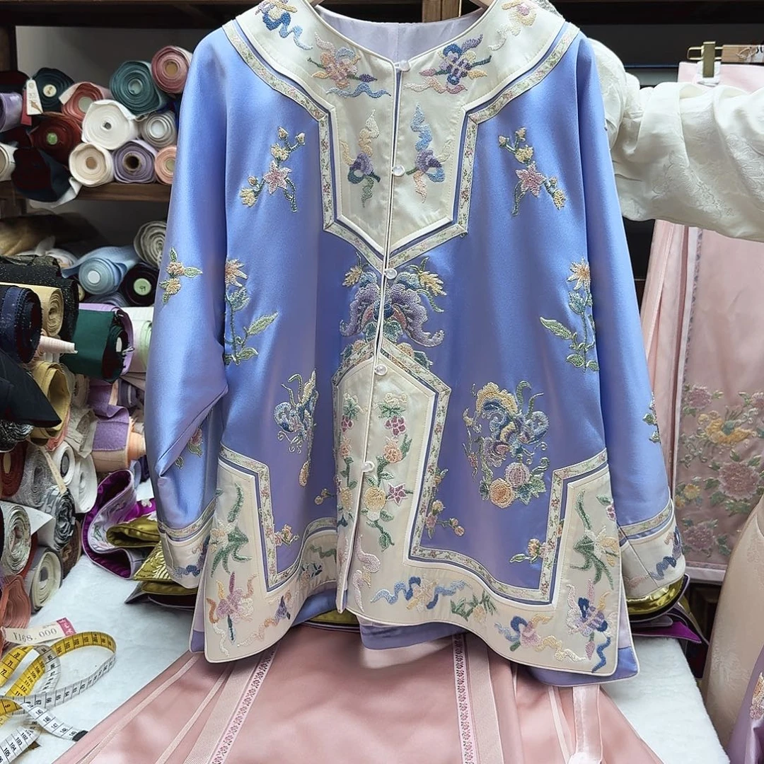 苏绣太太服3.胸围116.衣长64