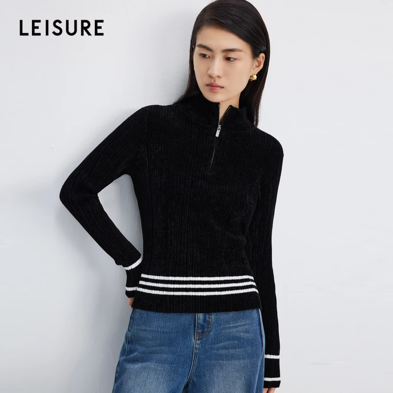 小云总专属白色撞边基础好穿半高领毛衫1975