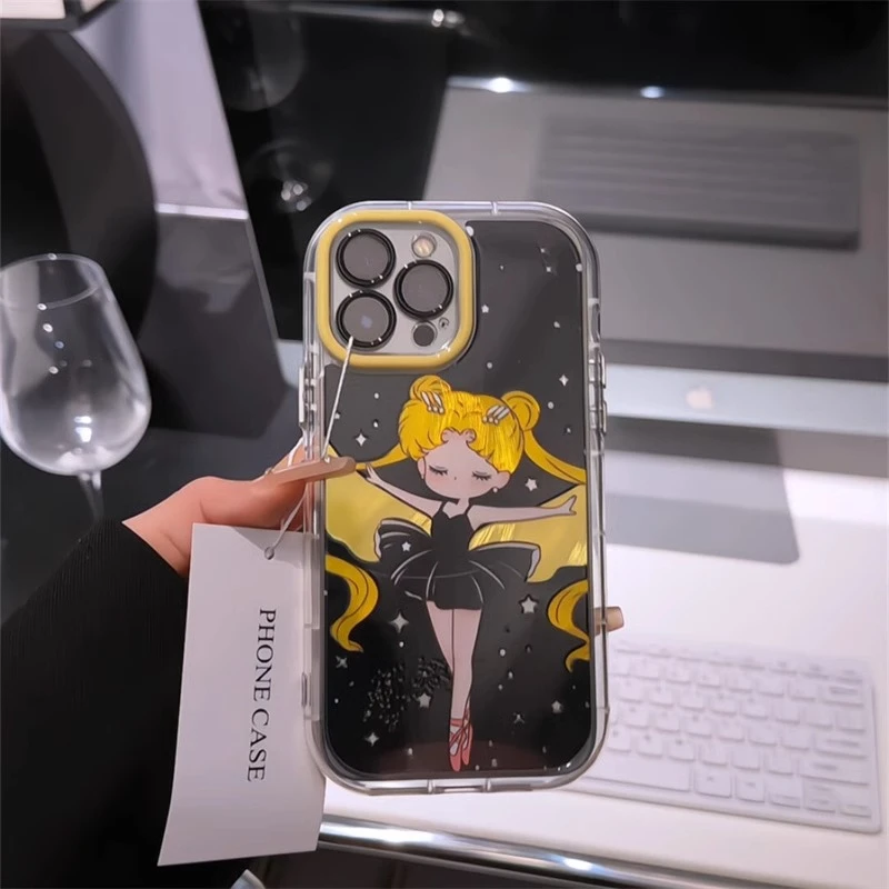 卡通芭蕾美少女适用苹果16手机壳新款华为小众vivo高级小米15OPPO