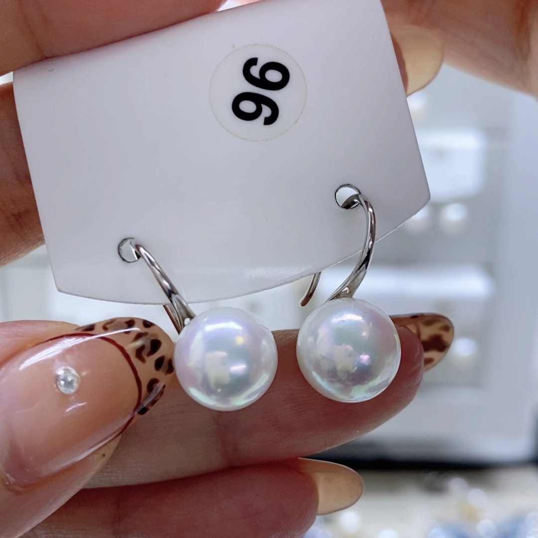 淡水珍珠耳饰银S925镶嵌