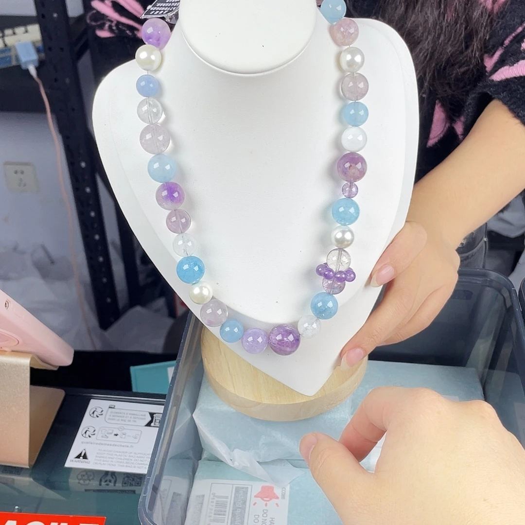 水晶银S925镀金镶嵌手串