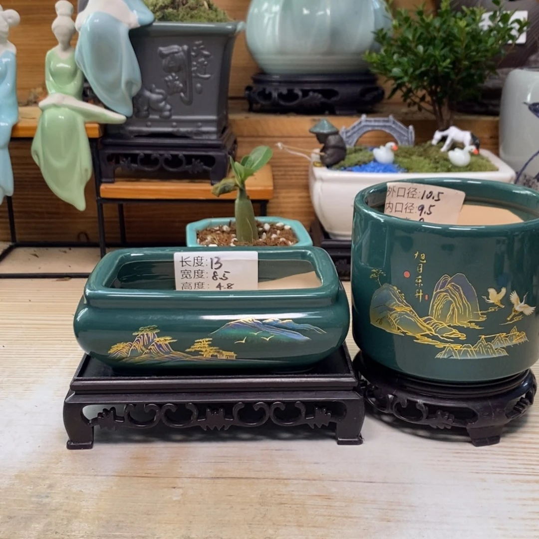 紫砂陶瓷艺术花盆陶瓷