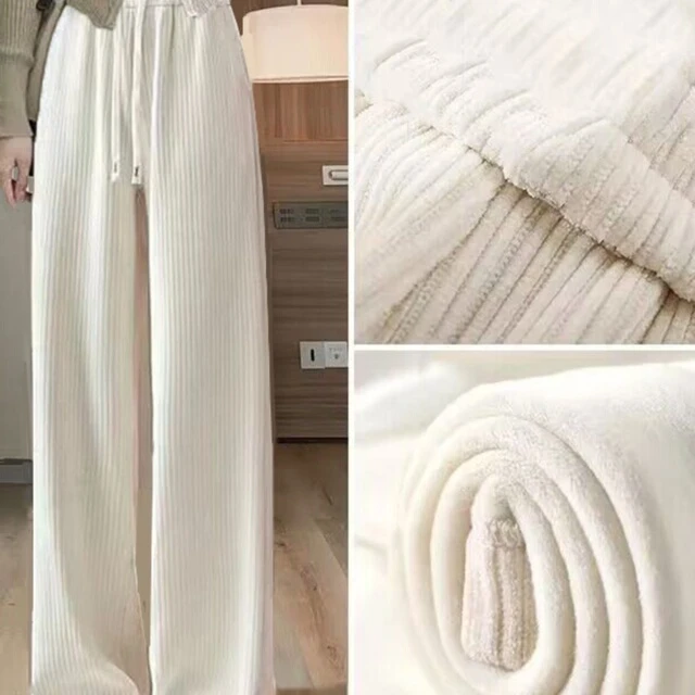 秋冬加绒阔腿裤女灯芯绒休闲运动裤加厚时尚直筒裤高腰垂感女裤潮