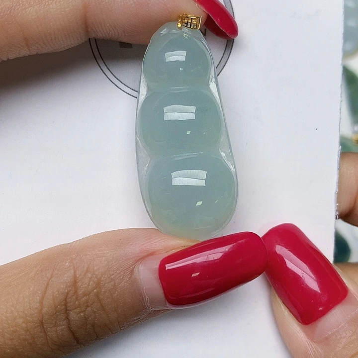 颈饰18K金镶嵌翡翠天然翡翠