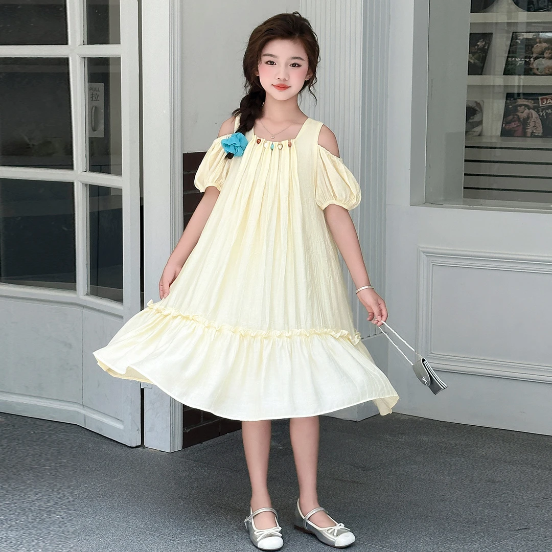 女童连衣裙夏季儿童衣服2025新款女孩沙滩裙中大童裙子度假吊带裙