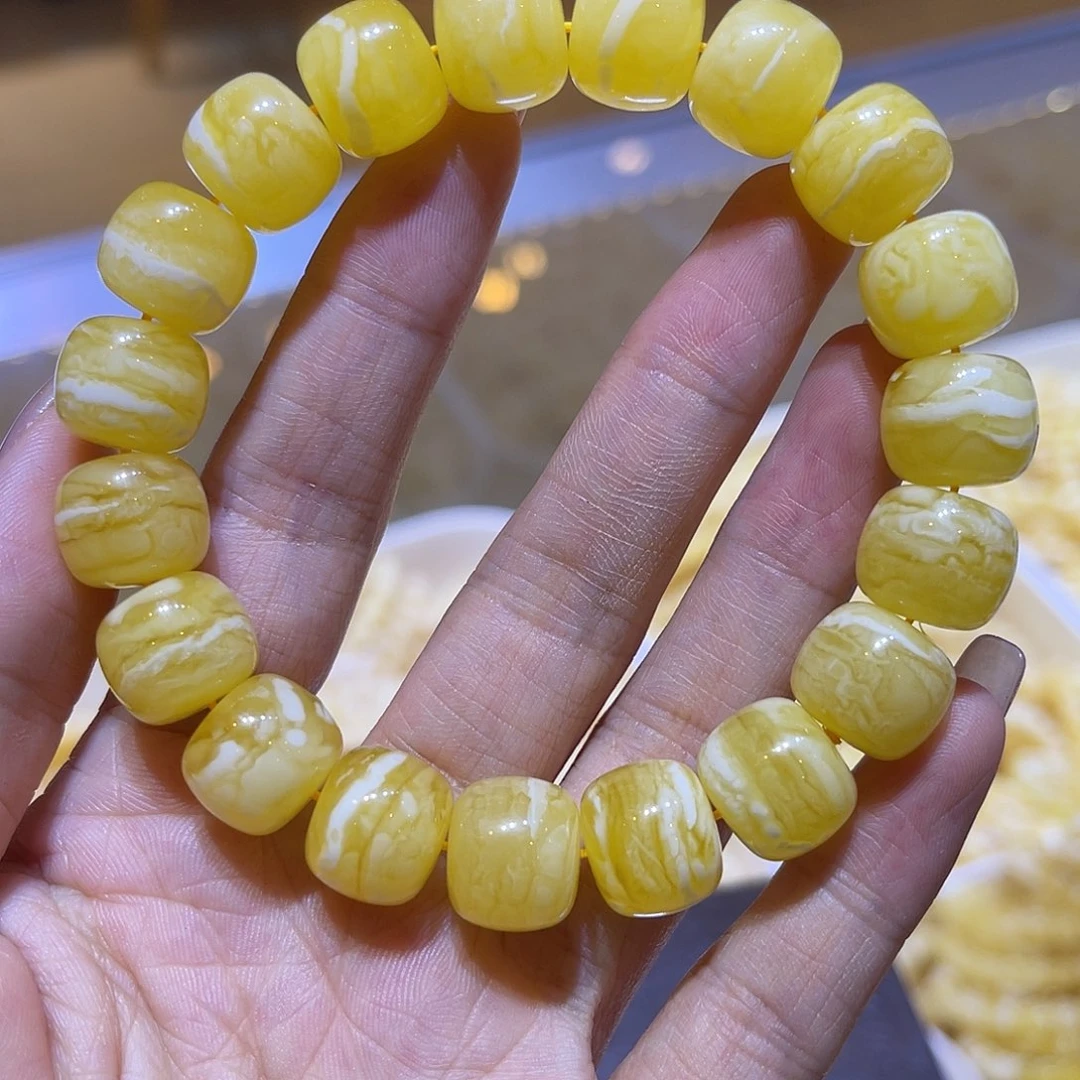 琥珀未镶嵌手链蜜蜡手串13.3