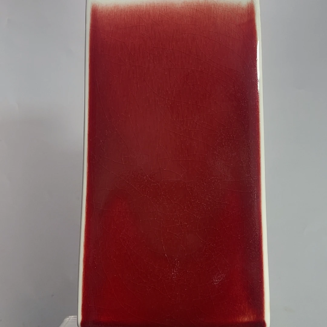 陶郎窑红四方瓶一个