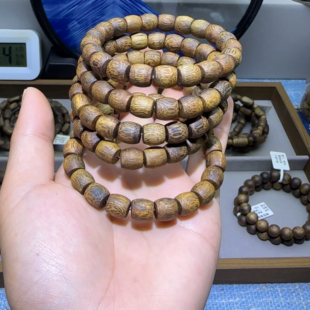 沉香碎屑沉香陆河鼓珠0.9单圈7+